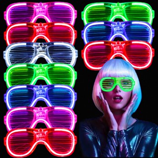 Party Supplies LED Glasses Glow in The Dark Light Up Neon Star and Heart Shaped Shutter Shades Sunglasses for Kids and Adults, 30 Pack, Adult Unisex