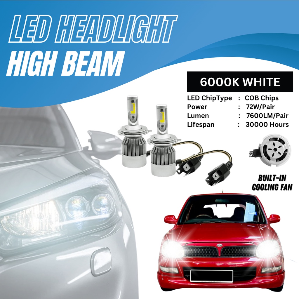 【TOP QUALITY】2PC PERODUA KELISA LED HEADLIGHT High Beam Head Lamp