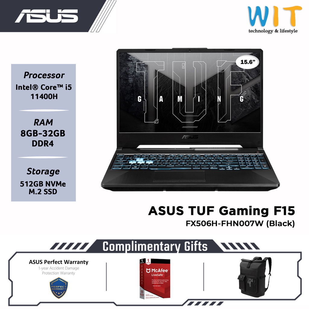 Asus TUF Gaming F15 FX506H-FHN007W 15.6 Laptop/ Notebook