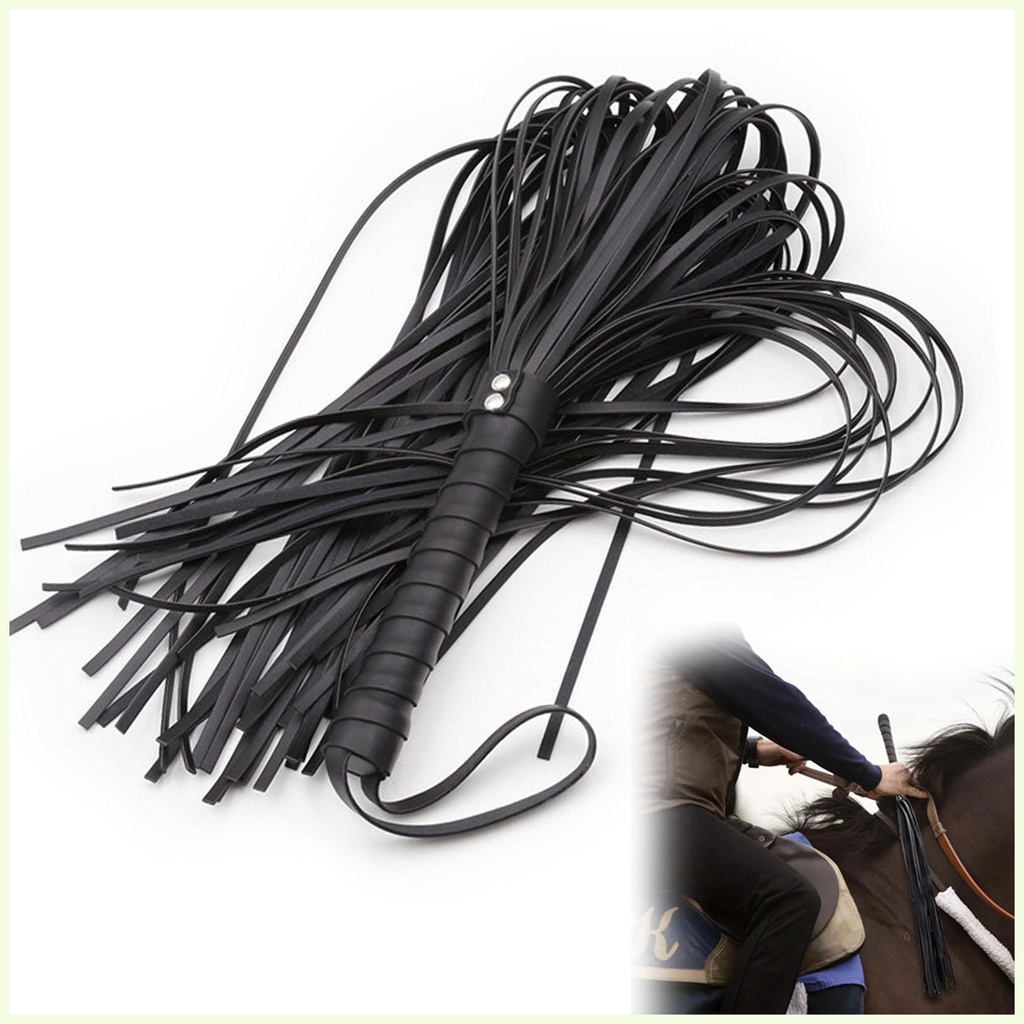 Riding Whip for Horses Black Leather Horse Whips for Cosplay Whip