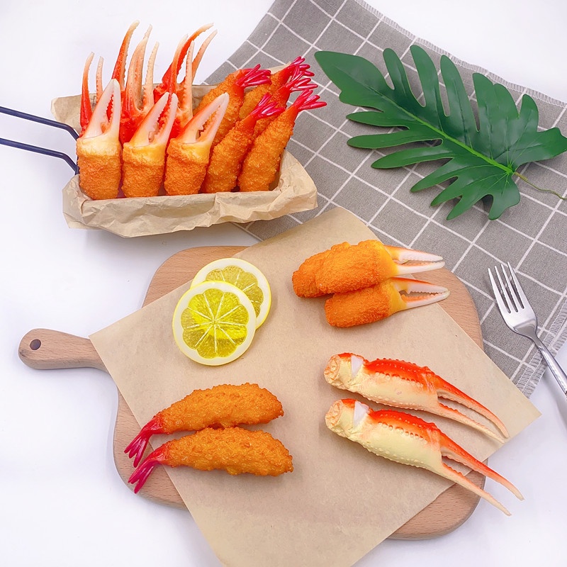 Artificial Fake Japanese Tempura Fried Shrimp Fried Crab Pliers