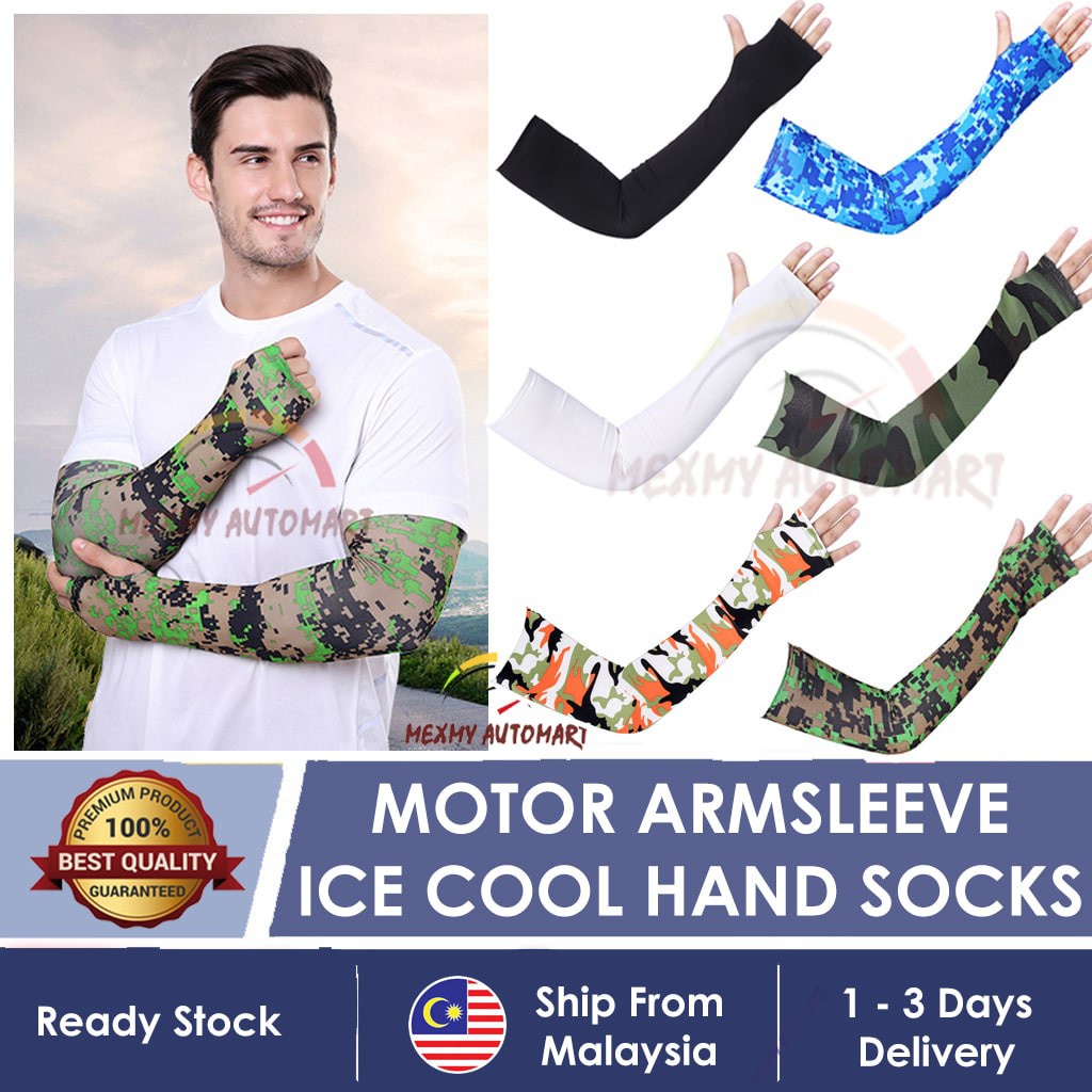 [Unisex] UV Protect Arm Sleeves Hand Socks Motor Sarung Lengan
