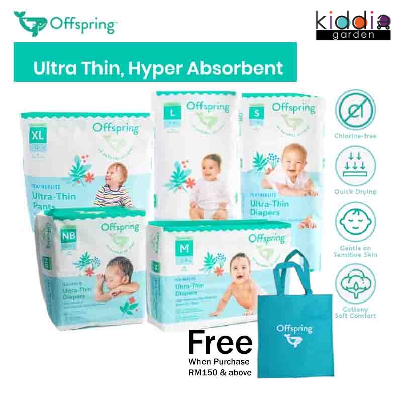 [**FREE Bag**] OFFSPRING UltraThin Pants NB/S/M/L/XL Baby Diapers