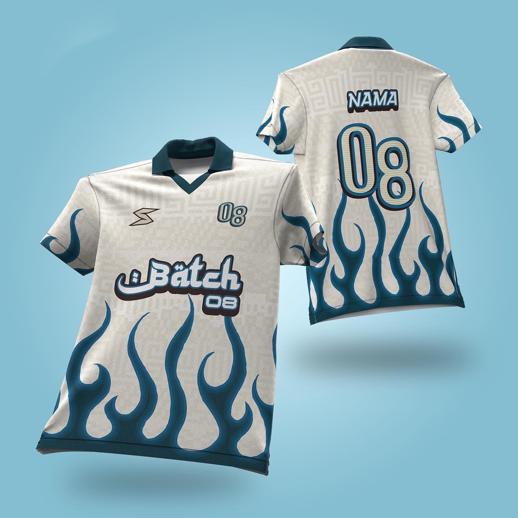 BATCH 08 Retro Collar Jersey Custom Name Plus Size Sublimation Football