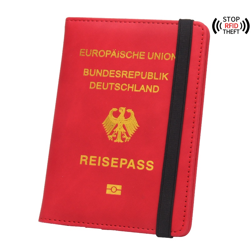 Germany Passport Cover Women Men Travel Wallet Card Holder Pu Leather