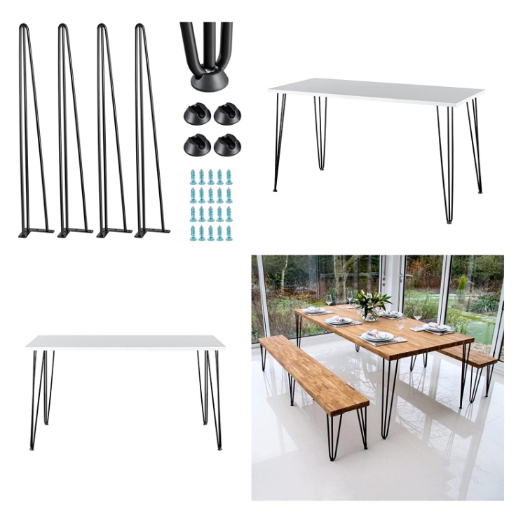 4pcs 28 inches Folding Hairpin Iron for Coffee Tea Table Max Load Bearing 80kg e 4pcs 28 inches Folding Hairpin Iron for Coffee Tea Table Max Load Bearing 80kg e