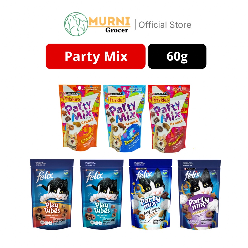 Purina Friskies & Felix Party Mix 60g Classic Beachside Mixed Gril