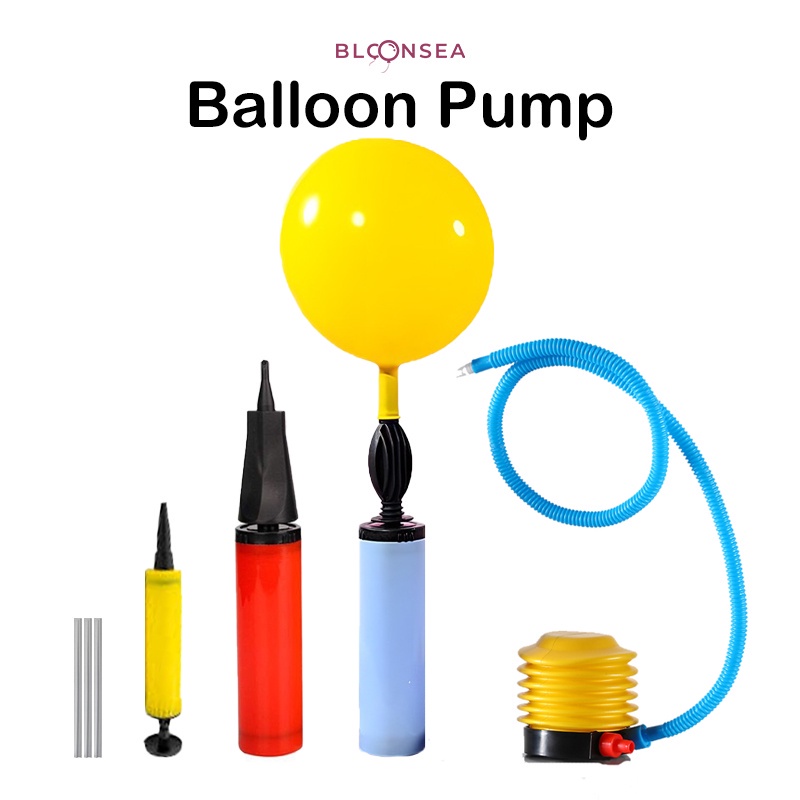 Balloon Pump Inflator Premium Hand Held Air Portable Large Foil Latex ...