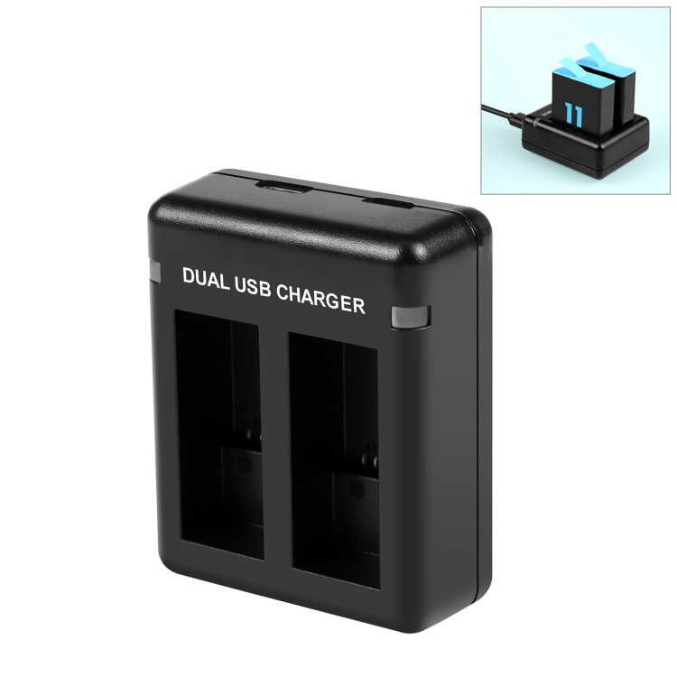 PULUZ USB Dual Batteries Charger for GoPro HERO12 Black /11 Black /10 ...