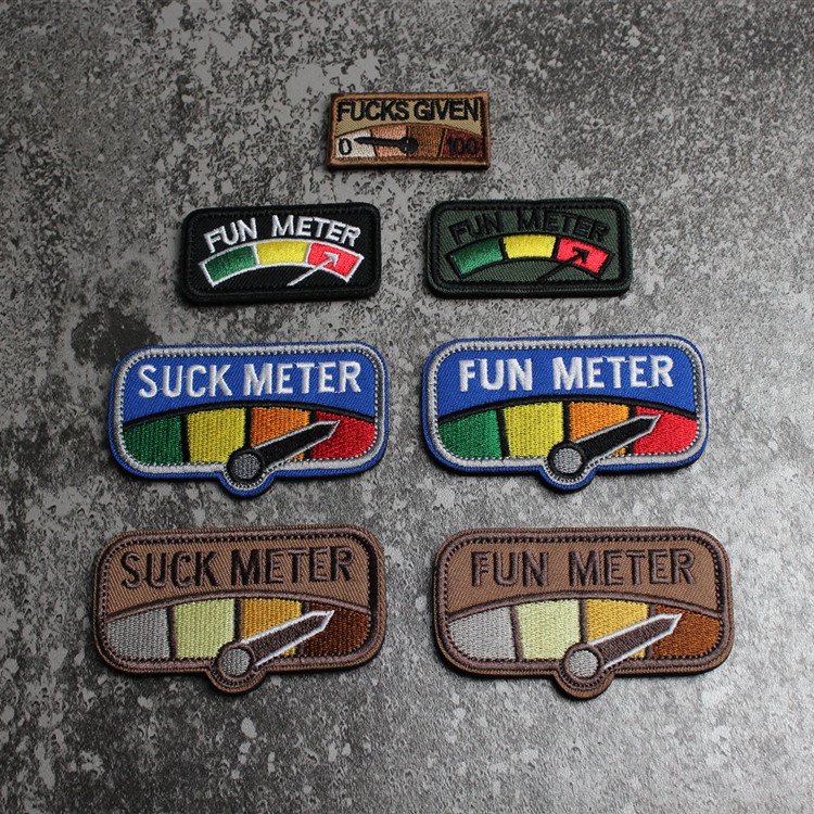 Unique Velcro Patch Fuel Meter 3D Embroidery Velcro Badge Measuring ...
