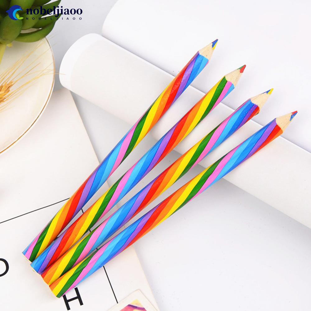 NOBELJIAOO 4Pcs/lot Concentric Rainbow Color Pencil Painting Crayon ...