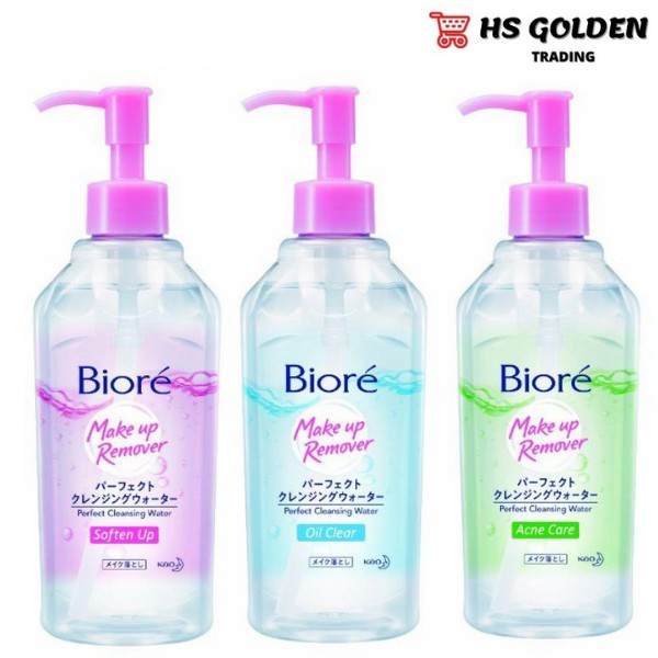 BIORE Makeup Remover Perfect Cleansing Water Soften Up / Oil Clear / Acne Care ( 90ml / 300ml