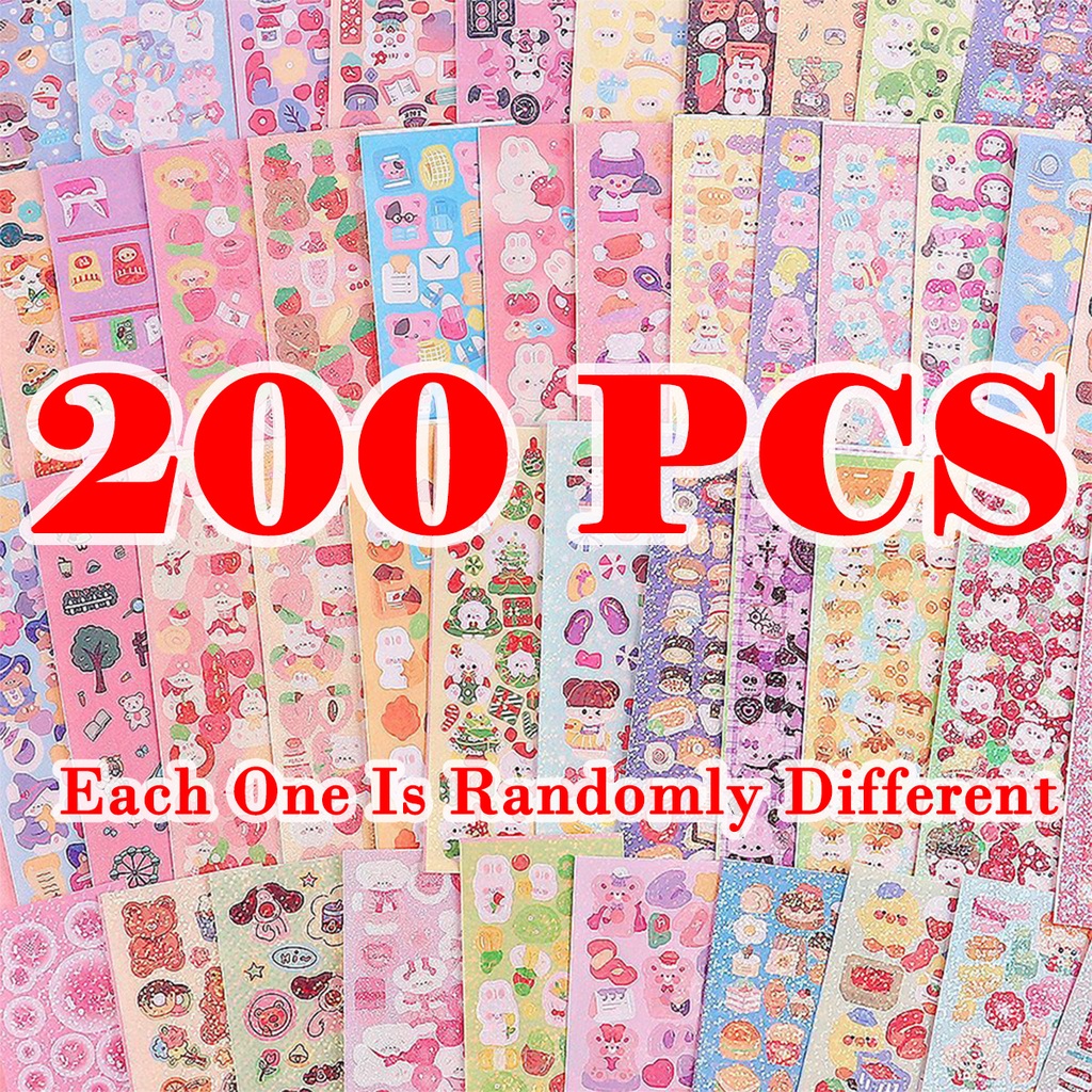 200pcs Goo Goo Card Set Cute Stickers Free Tweezers Kawaii Cartoon