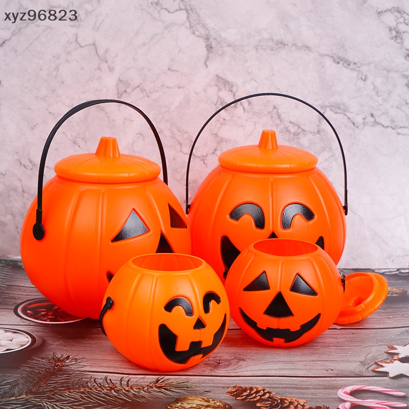 [xyz96823] Halloween Party Props Plastic Pumpkin Bucket Decorate