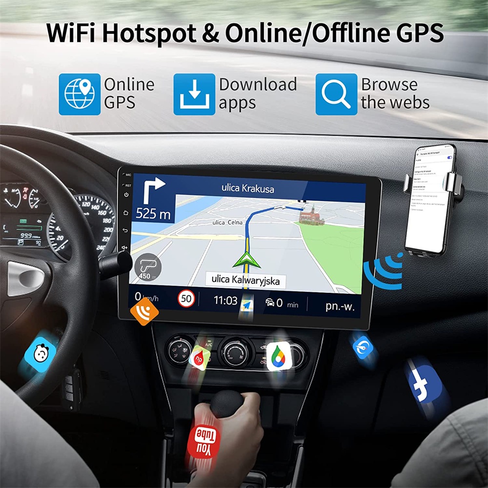 (QLED 1280*720)Carplay 4GB RAM+32GB ROM 2DIN Car Android Player For Car ...
