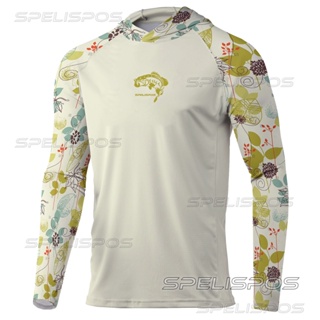 SPELISPOS New Men Summer Breathable Printing Clothes Fishing Hoodie Shirts  Long Sleeve Fishing Sun Protection UPF 50+ T-shirt
