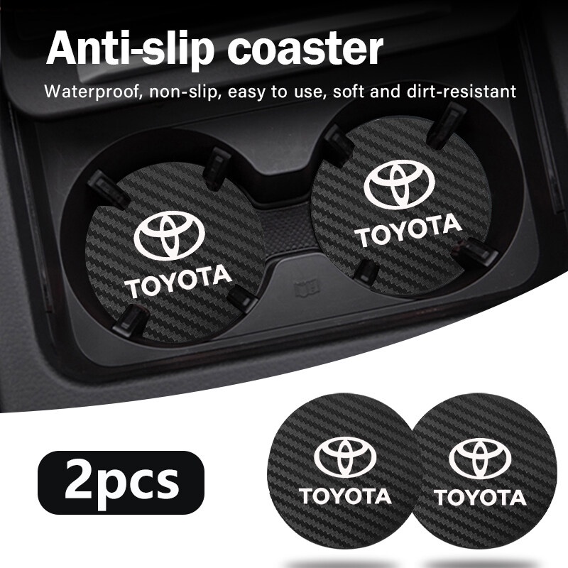 2pcs carbon fiber car sink coasters suitable for Toyota Rav4 camry vios ...