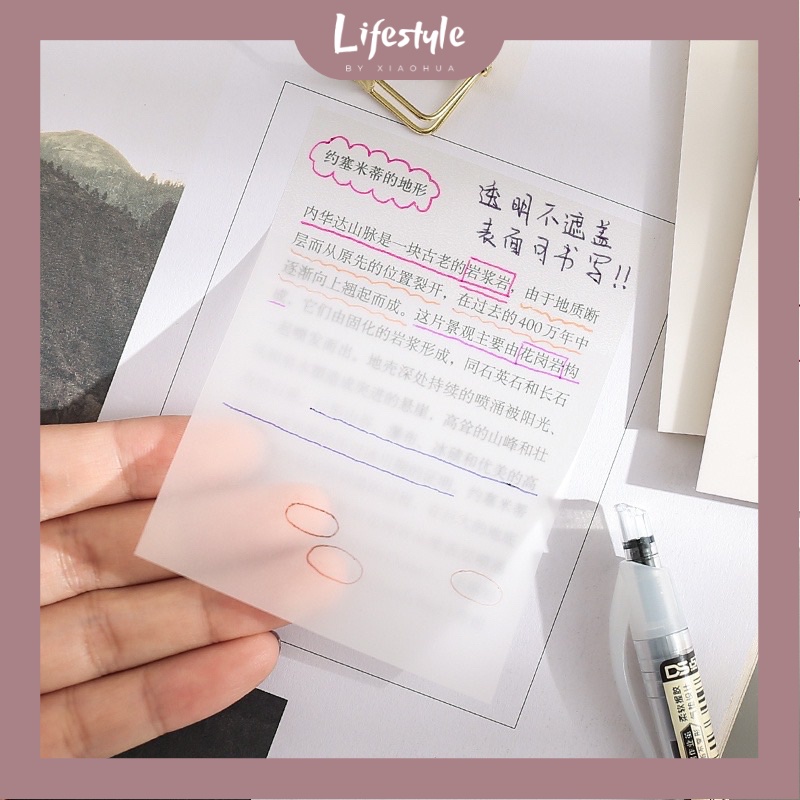 Transparent PET Sticky Notes Memo Sticker Waterproof Memo Pad Kertas ...
