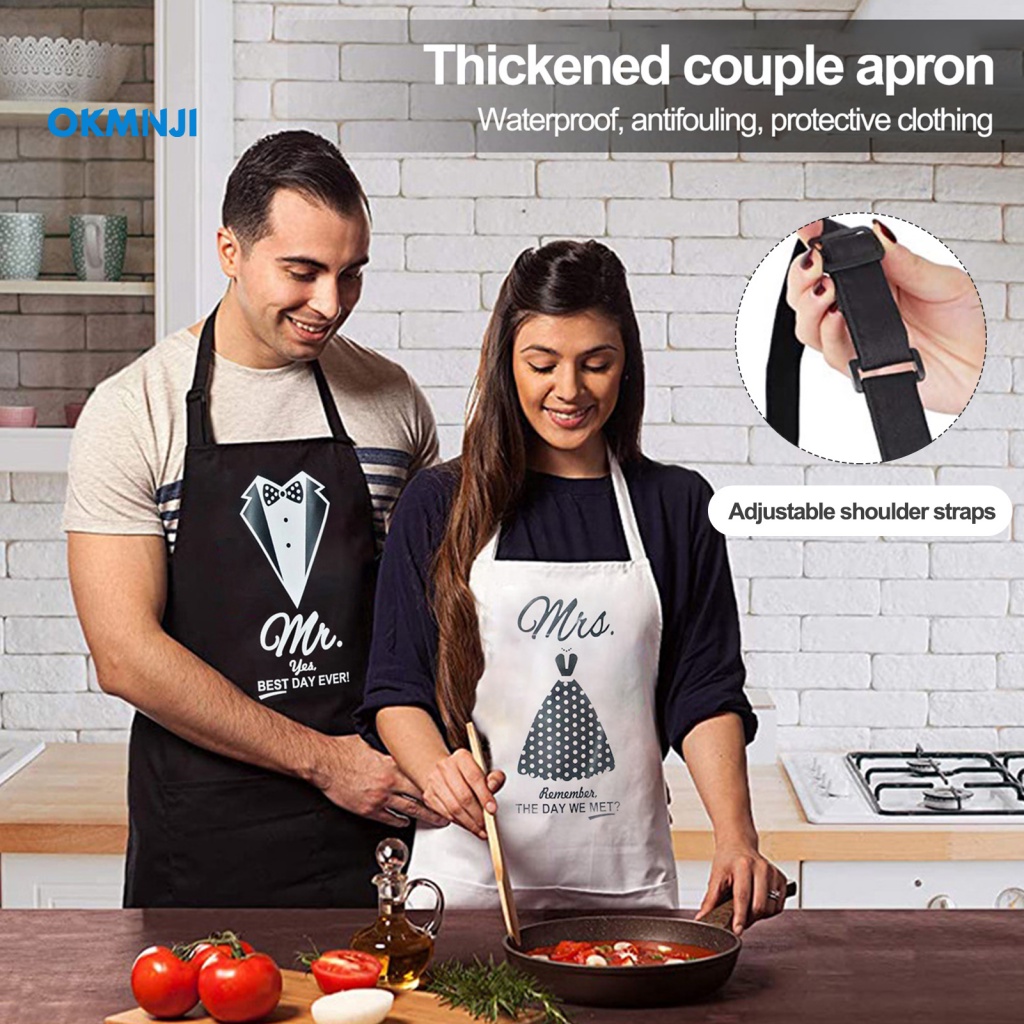 okmnji Couple Apron Gift Set Unique Couple Gift Idea Stylish Mr and Mrs