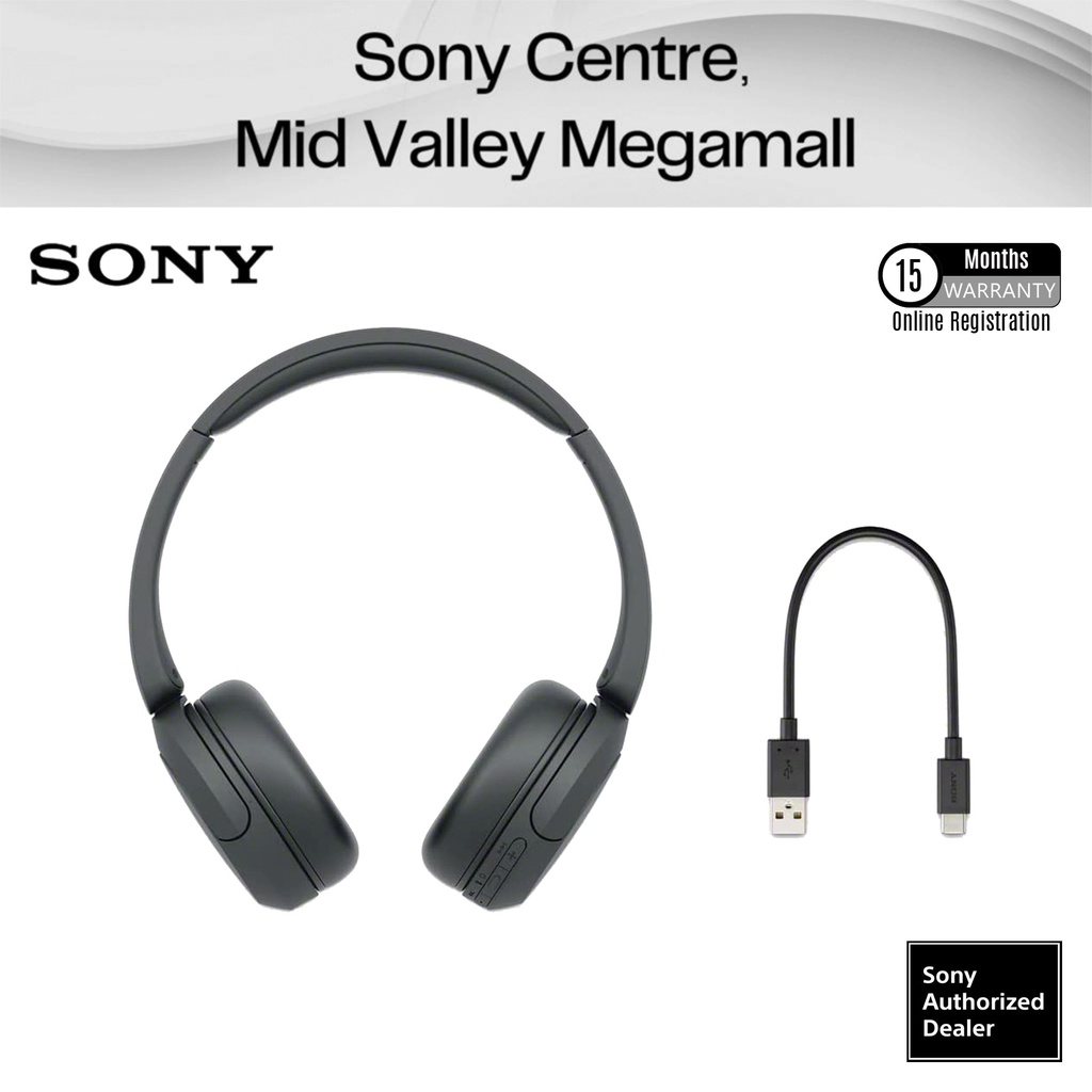 Sony WH-CH520 Wireless Headphones with Microphone, Black w