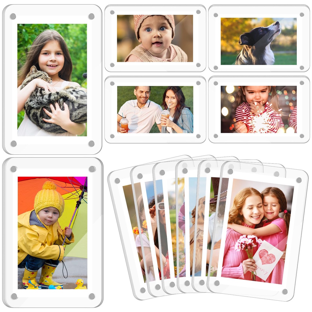 Acrylic Fridge Magnetic Frame Mini Double Sided Refrigerator Magnet ...