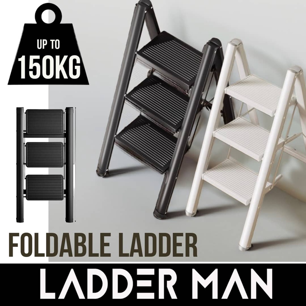 Multipurpose Ladder 3 Step Iron Foldable Ladder Folding Stool Portable