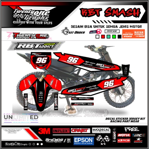 Decal RBT suzuki Smash new Rr oldSTICKER TRAIL CUSTOM duck std gtx ...