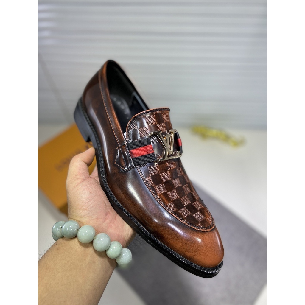SUPER SALE Louis Vuitton Formal Brand Kasut lelaki Leather Men Shoes LV Floatg Men Shoes Shopee Malaysia