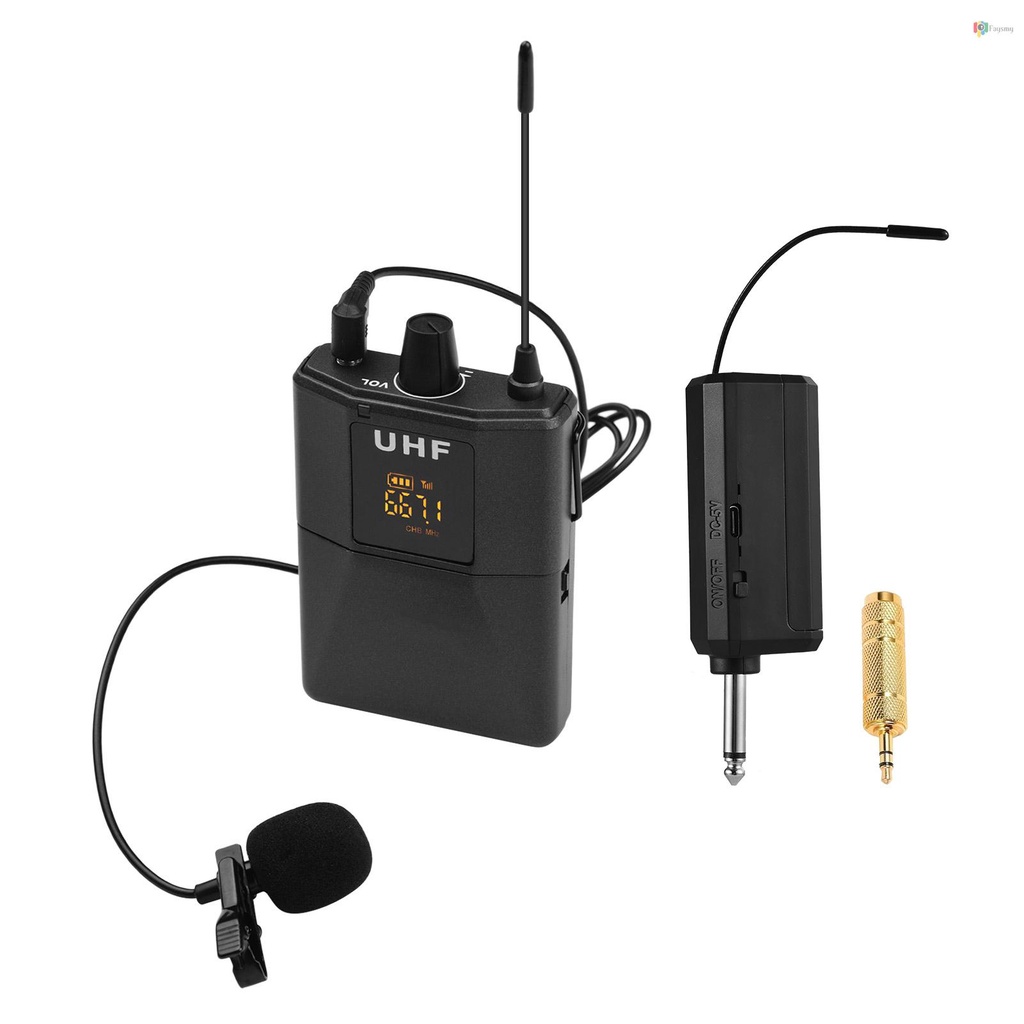 UHF Wireless Microphone System with Microphone Body-pack Transmitter ...