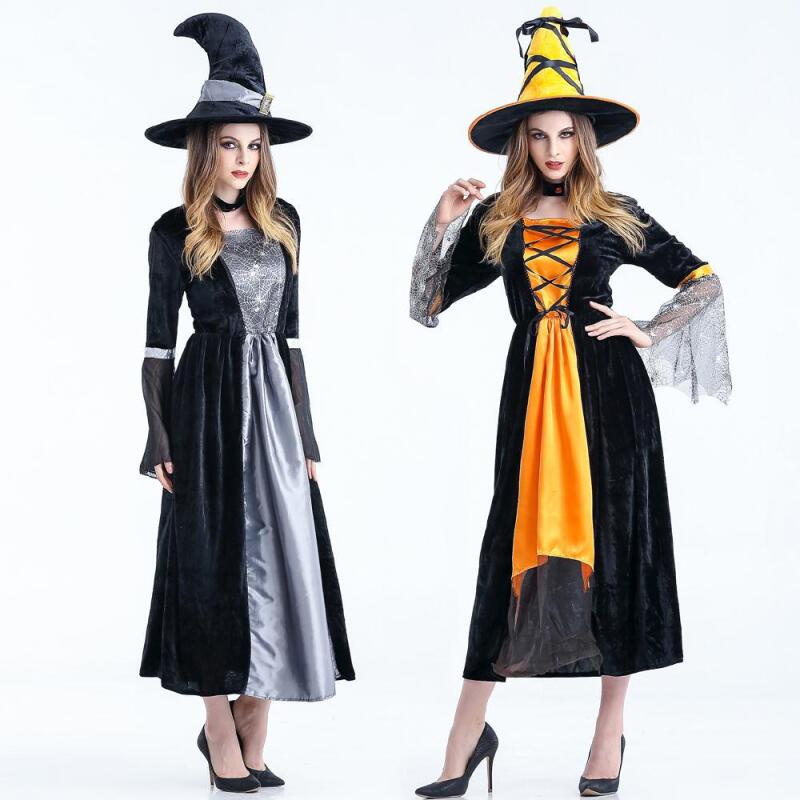 Adult Women Witch Cosplay Costume Dress Outfits Halloween Carnival Suit