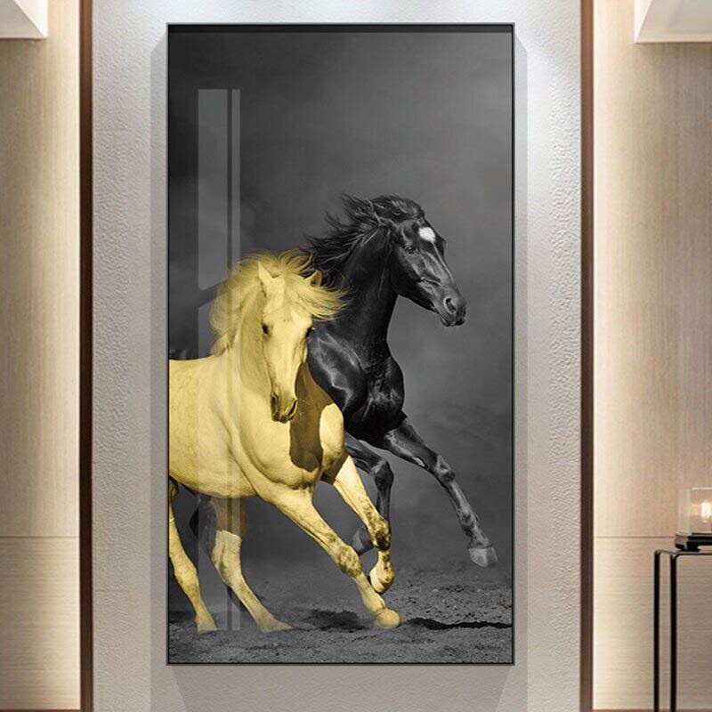 Running Horse Wall Art Canvas Poster Wall Pictures For Living Room ...