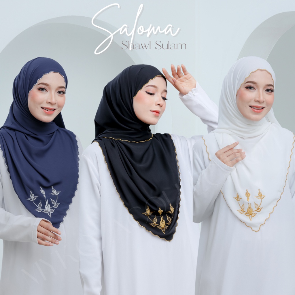 shawl sulam hitam gold