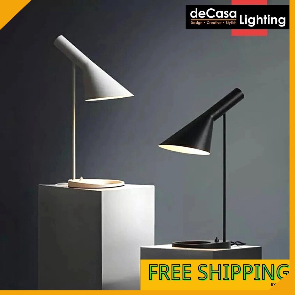 Decasa Lighting Modern Designer Series Black White Table Lamp Lampu ...