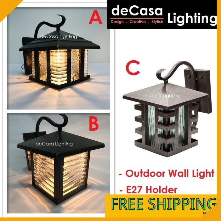 Decasa Lighting Outdoor Wall Light Outdoor E27 Outdoor Wall Lamp Lampu Dinding Hiasan 88 28