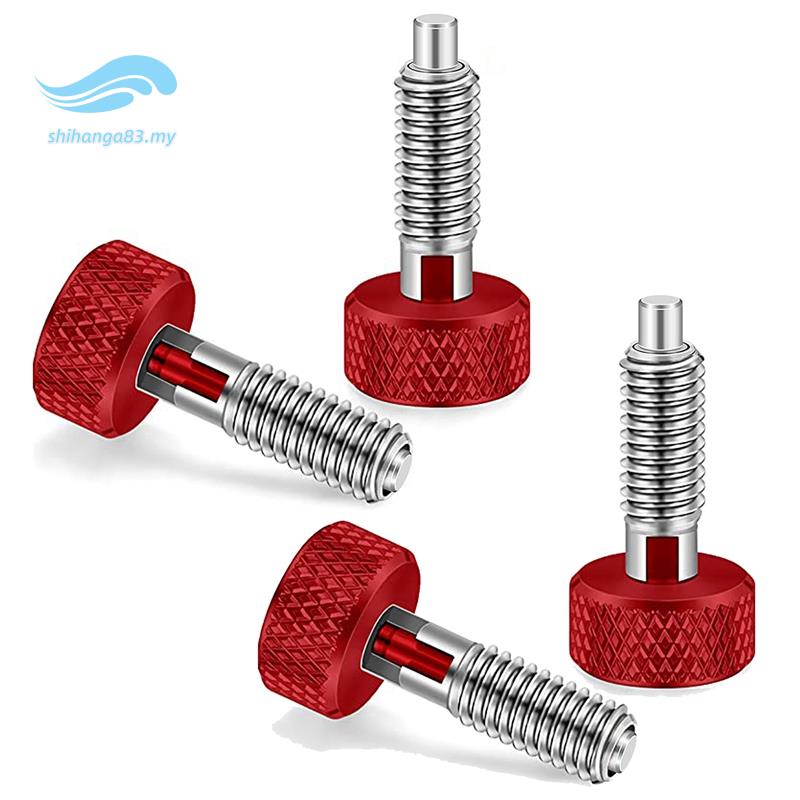 Red Hand Retractable Spring Plunger with Knurled Handle M6 Type Quick