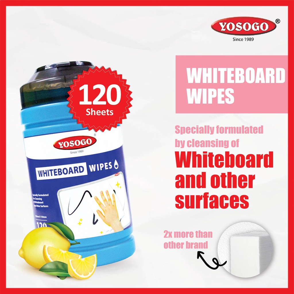 YOSOGO 120'S Whiteboard Wipes Whiteboard Cleaner Whiteboard Tissue