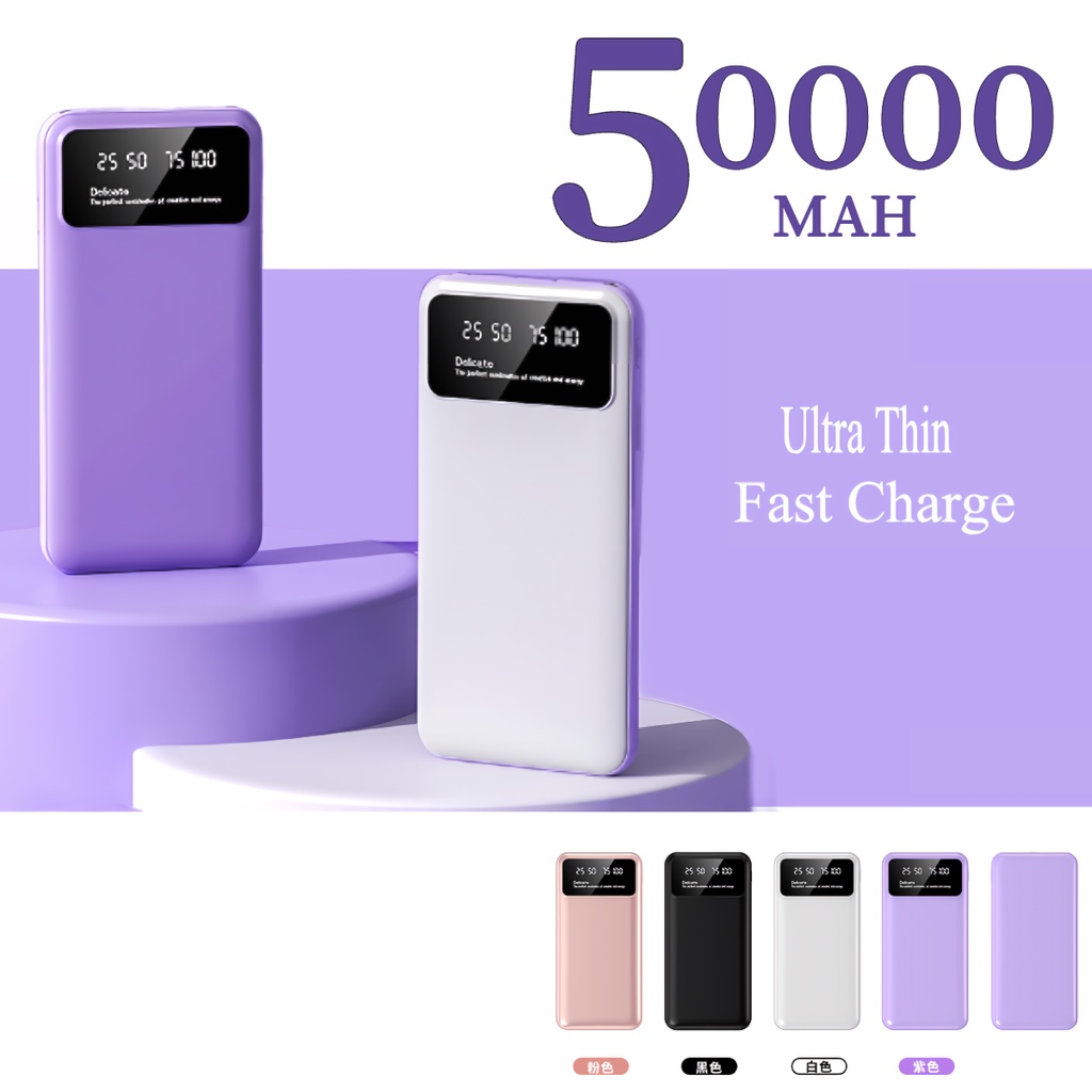50000mAh Power Bank Ultra Thin Ultra Light Portable Digital Display ...