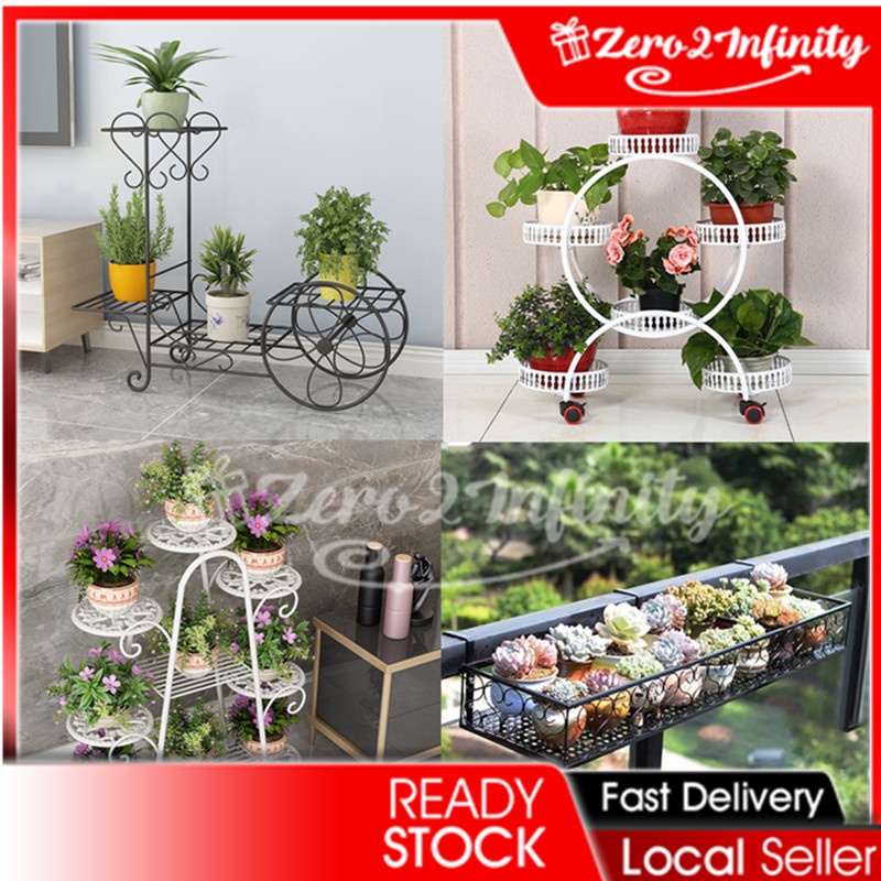 HTW shop Flower Stand Rak Pokok Bunga Bertingkat Flower Pot Plants Rack ...