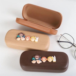 Creative Wood Grain Frame Myopia Glasses Case Cute Retro 