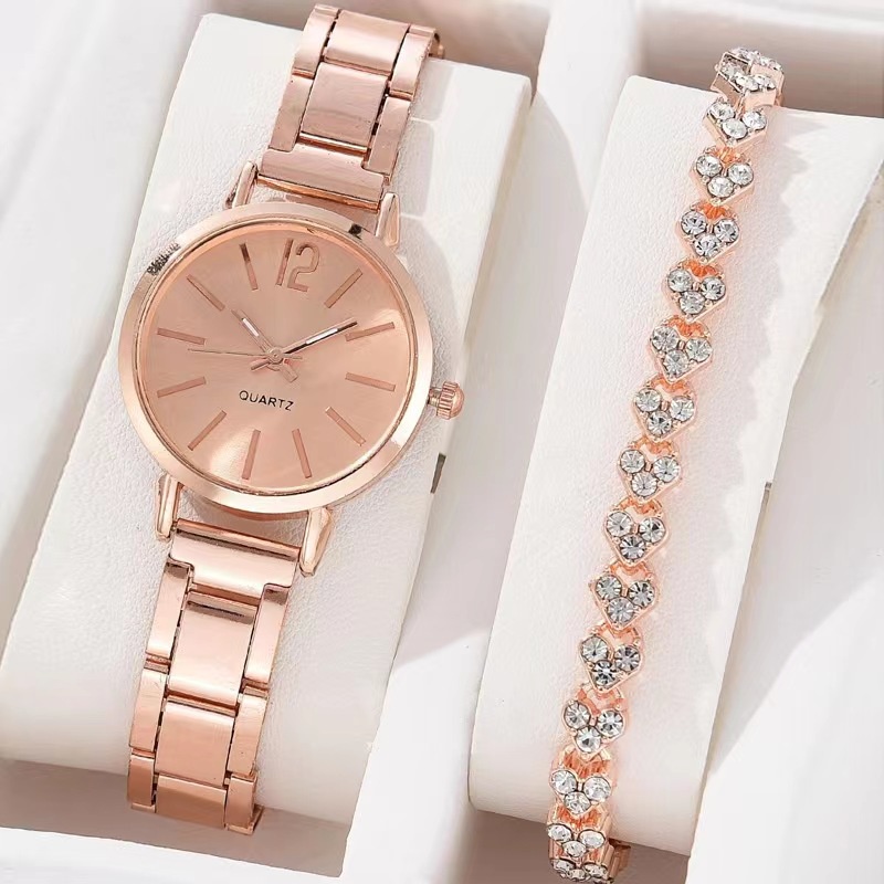 Kegllect 5PCS Women Quartz Watch Jewlery Set Ladies Diamonds Dial Stainless Steel Strap Watches Jam Tangan Perempuan Shopee Malaysia