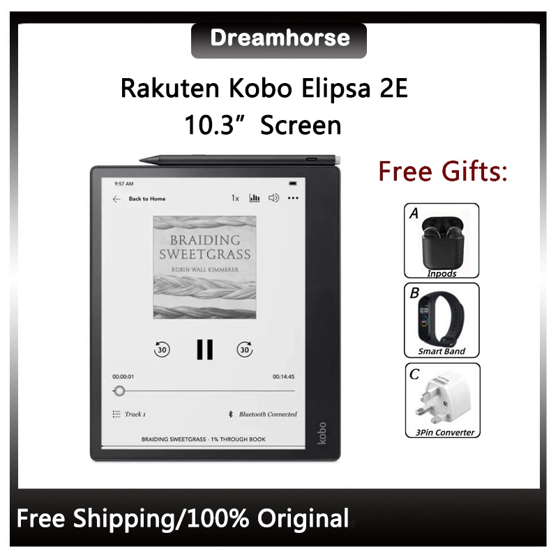 Rakuten Kobo Elipsa 2E N605KUBKKBU eReader Included Kobo Stylus 2