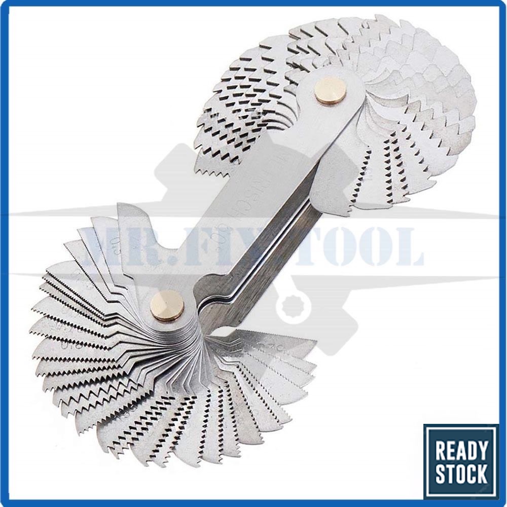 52pcs Screw Pitch Thread Measuring Gauge 55/60 Degree Metric Imperial ...