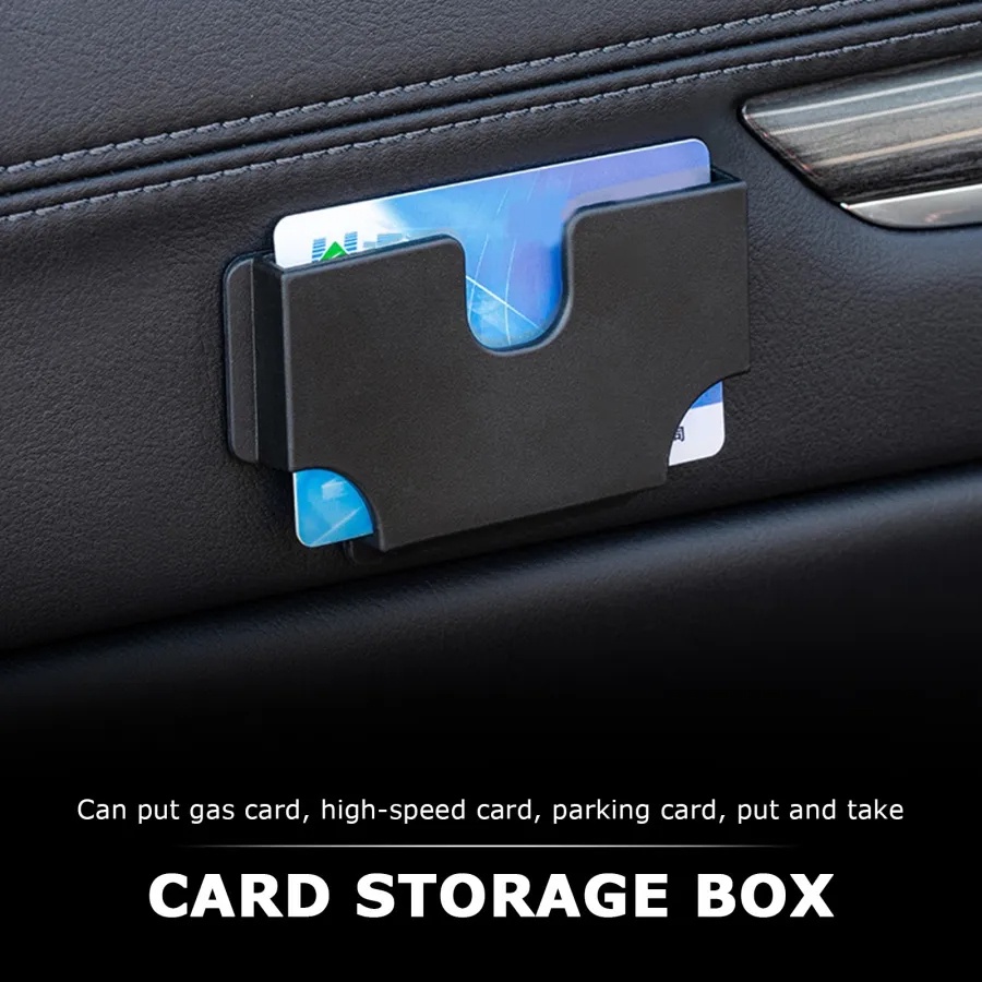 MYHOMMI Car Mounted Card Holder Voucher PU Portable Storage Box Slot ...
