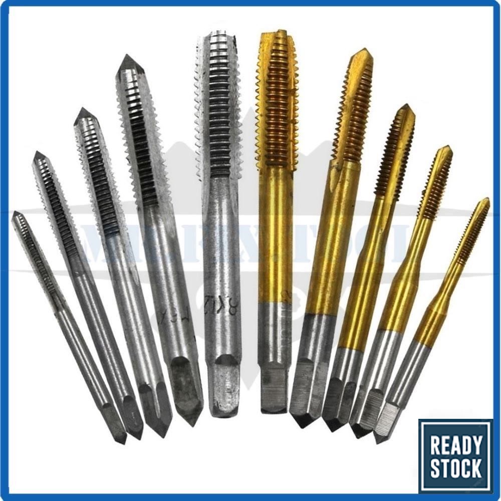 Screw Tap Drill Bit Straight Flute Groove Steel HSS Titanium Hand