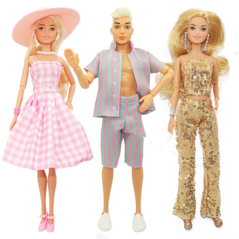 New 30cm Height Female/ Male Doll Couple Doll with Clothes Suit Dress Up  Toys for Children