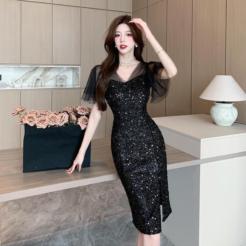 korean party dress prom ZHUISHU Formal Women Dresses V-Neck Short Sleeves Ankle-Length Wedding Dresses Evening Dresses Customized Made of soft Gala dresses short pink |