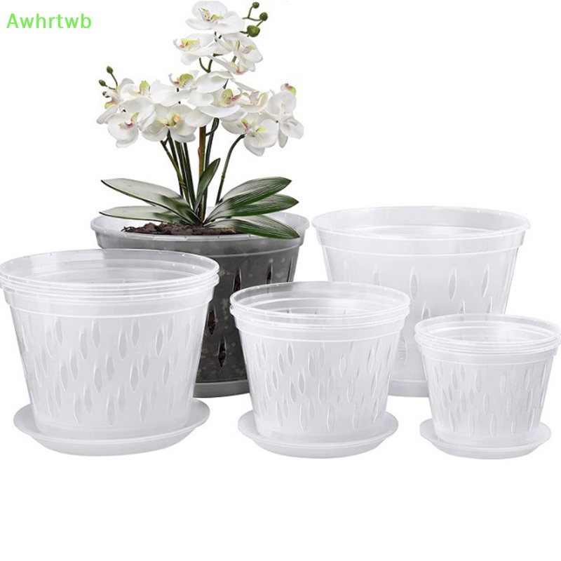 Awhrtwb Flowerpot Planter Drainage Home Pots With Holes Clear Indoor Orchid Baskets Plastic