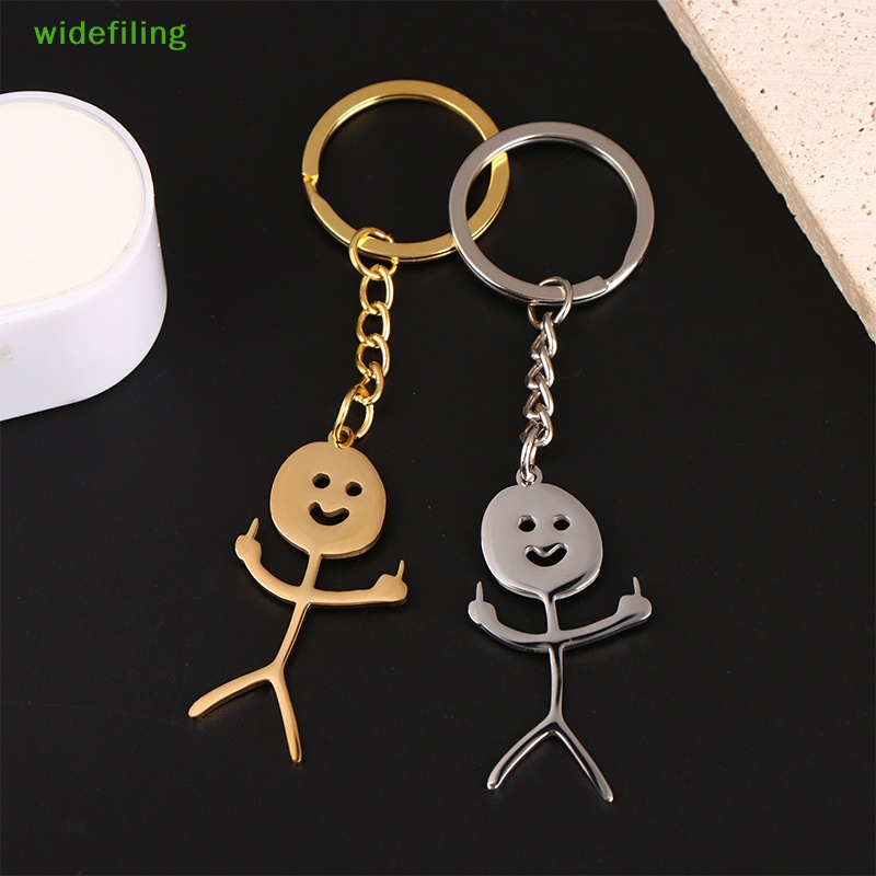 widefiling Funny Middle Finger Stickman KeychainPersonality Graffiti ...