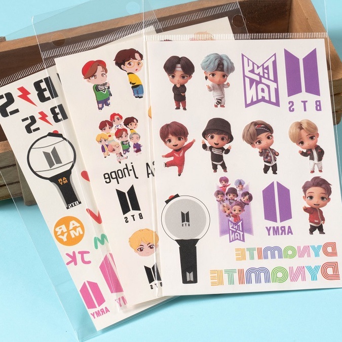 Kpop Bts Bangtan Boys Cartoon Transparent Sticker Diy Hand Account ...