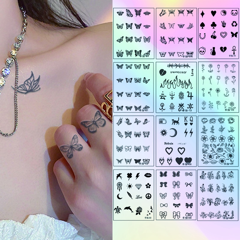 Small Tattoo Sticker Waterproof Long Lasting Butterfly Fake Tattoo ...